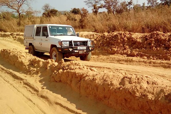 Roads to navigate in Zambia. Talk about “potholes!”
